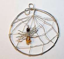 Spider Webs, bending wire, weaving wire and making loops with pliers.
