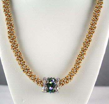 Abrakadabra Necklace by Lori Ahlin©2014-2026, Necklace, Beaded Necklace, Beaded Netting, Abrakadabra, Abracadabra