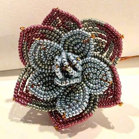 French Beaded Succulent by Charlene Furukawa©2026, Wire Shaping, French Beading, Wire Shaping Class Henderson Nevada, French Beading Class Henderson Nevada, Wire Shaping Class Las Vegas Nevada, French Beading Class Las Vegas Nevada, 