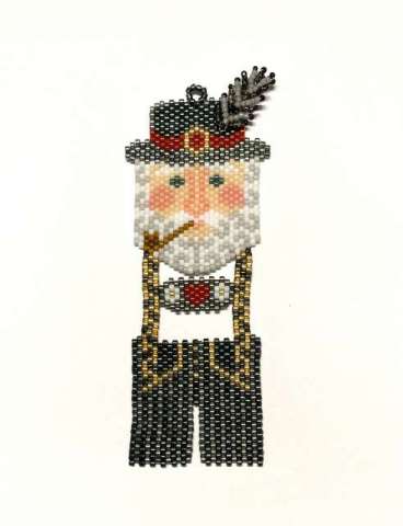 Santa of Germany by Lori Ahlin©2022, Santas Around the World, Beaded Santa, Delica beads, Beads, Christmas Ornament, Beaded Christmas Ornament, Germany Ornament, Beaded Santa Class, German Santa	