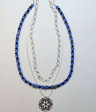 Serendipitous Sapphire by Rene' Despres©2024, Adding beads onto chain, Adding a Clasp & Open/Close Jump Rings