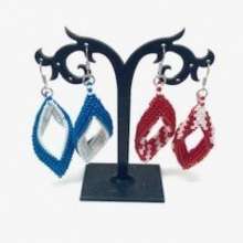 Folded Peyote Earrings Cindy Johnson ©2026,  Stitch – Peyote. Peyote earrings